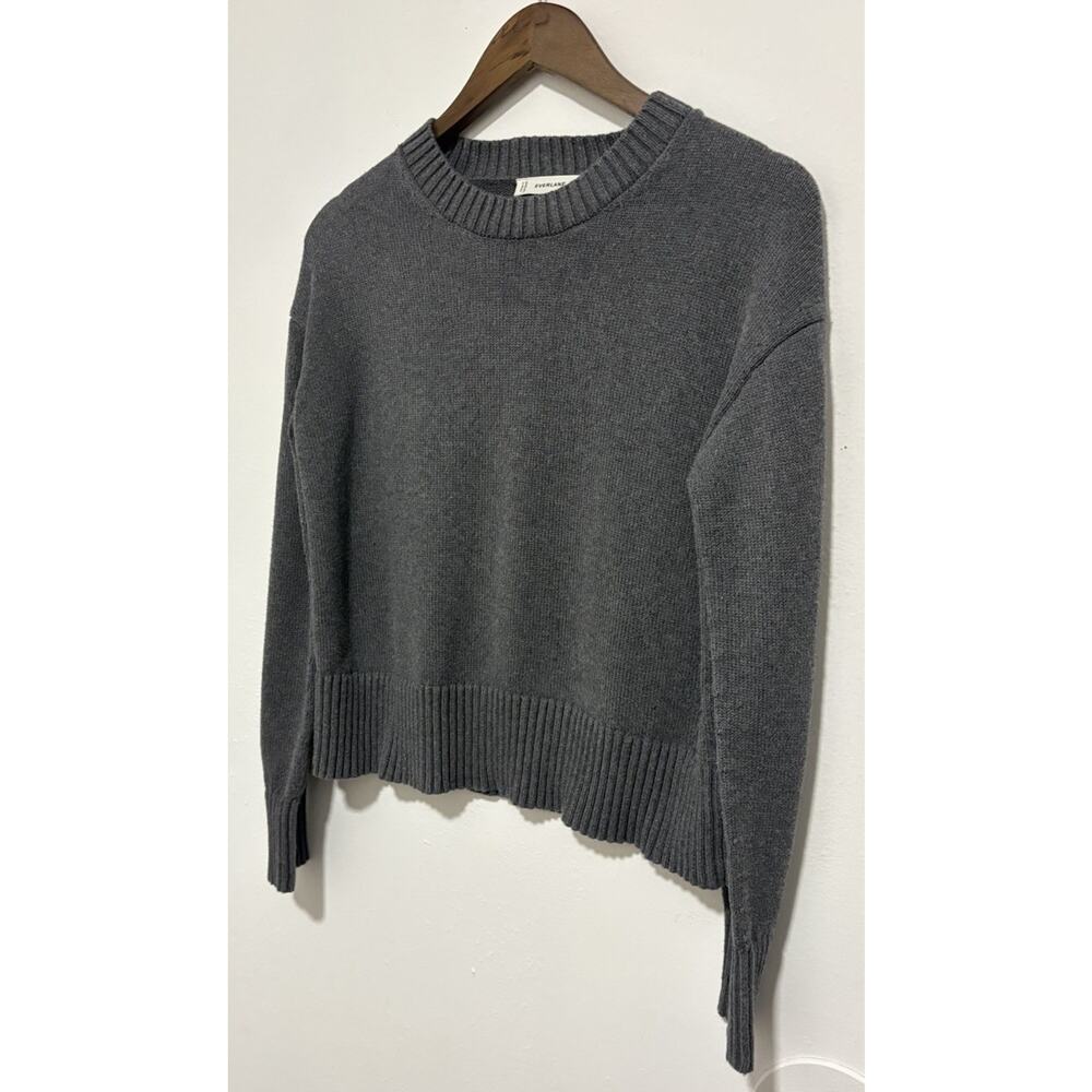 Everlane Gray Crewneck Sweater XS Organic Cotton Boxy Minimalist Pullover